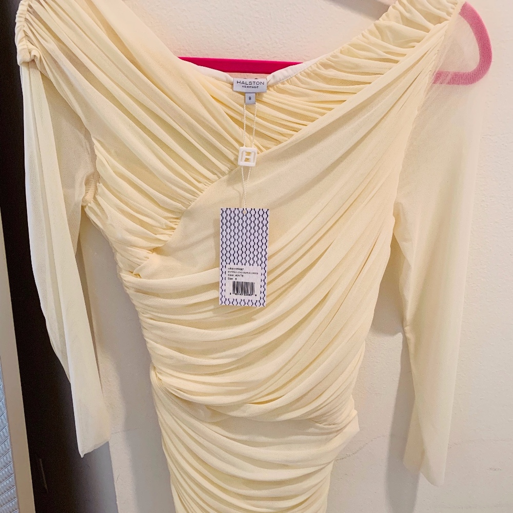 Halston Heritage Cream Dress